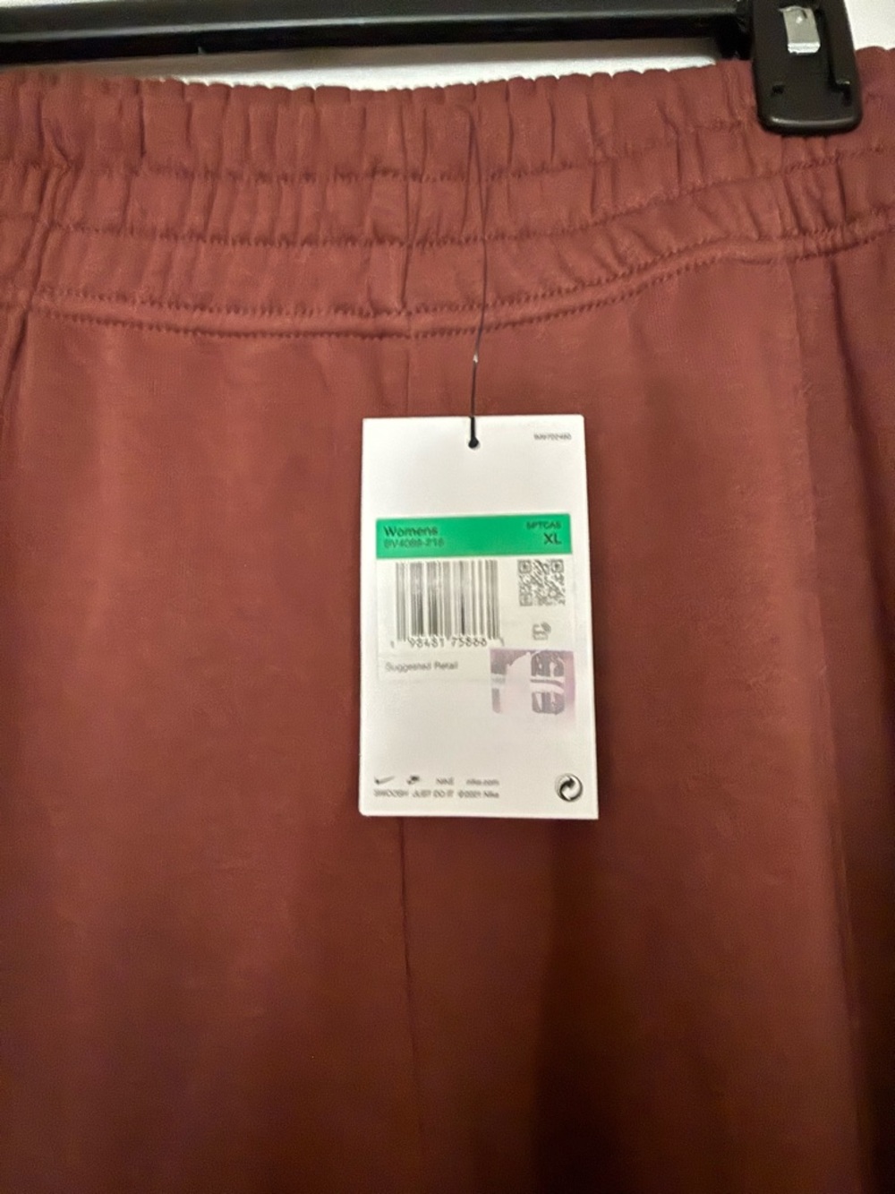 Nike Rust/Brown Track Joggers with White Swoosh - Picture 2 of 5